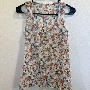 Floral Sleeveless Lace Women's Top